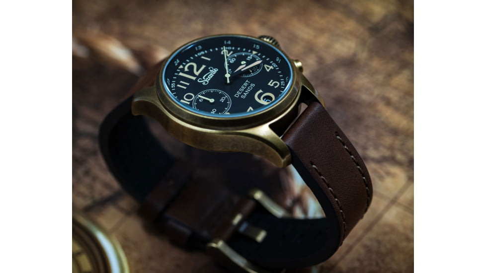 Szanto Pilot Watches, Black Dial, Brown Strap, A. Gold, One Size, SZ 4552