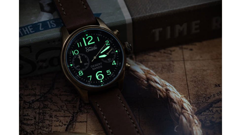 Szanto Pilot Watches, Black Dial, Brown Strap, A. Gold, One Size, SZ 4552