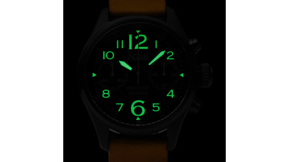 Szanto Pilot Watches, Black Dial, Tan Strap, Black, One Size, SZ 4551