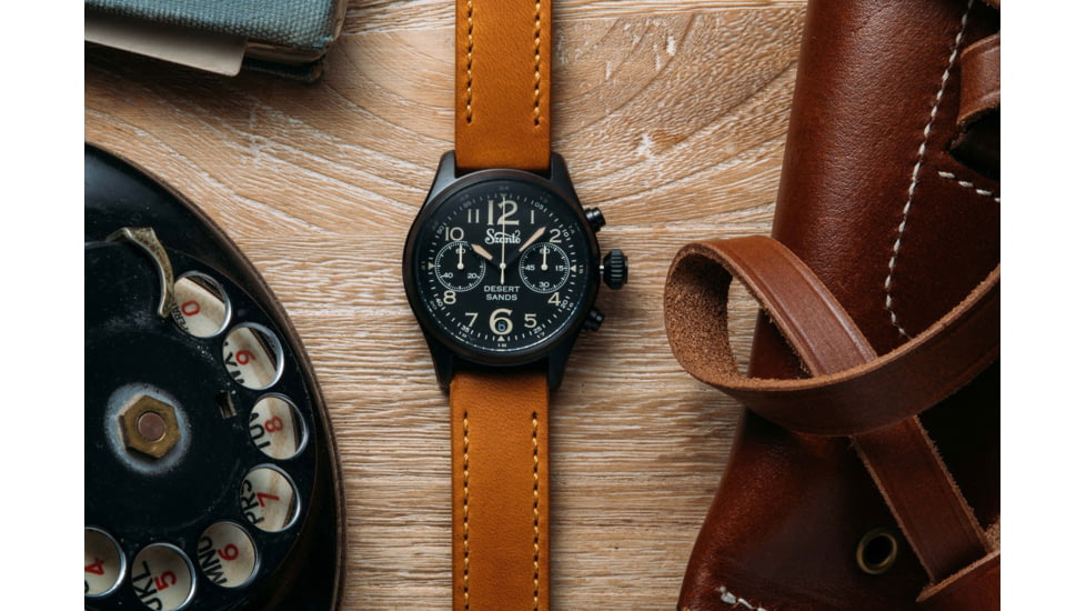 Szanto Pilot Watches, Black Dial, Tan Strap, Black, One Size, SZ 4551