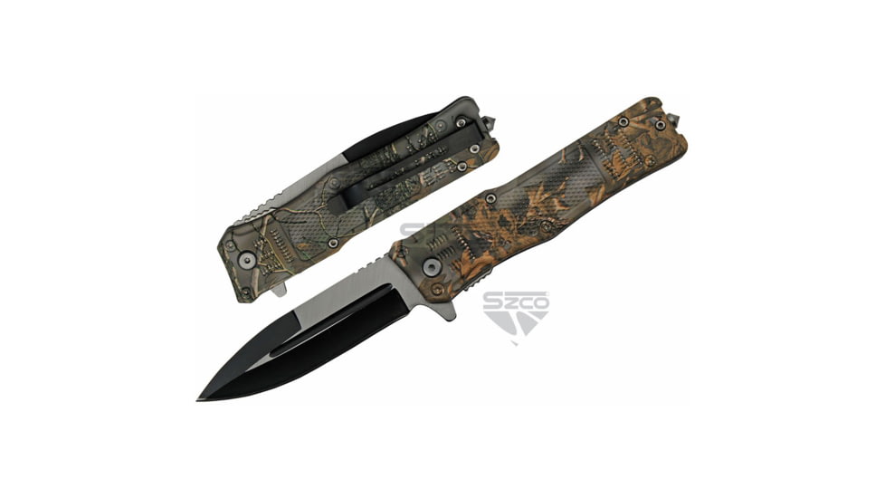 SZCO Camo Folding Knife 4.75 in, 1006907