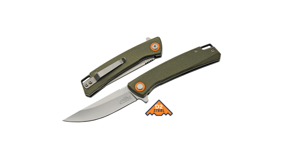 Rite Edge SZCO Ruc Micarta Folding Knife, 4in, D2, Micarta, Green, RUC4010GN