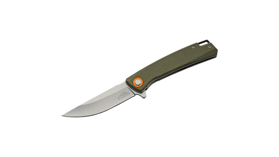 SZCO Micarta Folding Knife, 4 in, D2 Steel, Moss Green, 1006386