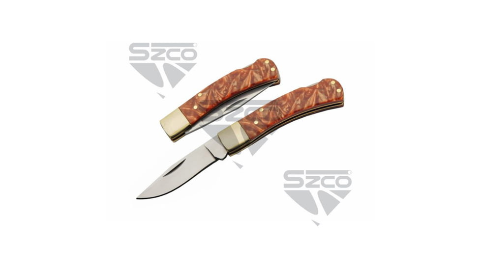 SZCO Red Clay Lockback Folding Knife 3 in, 1006904