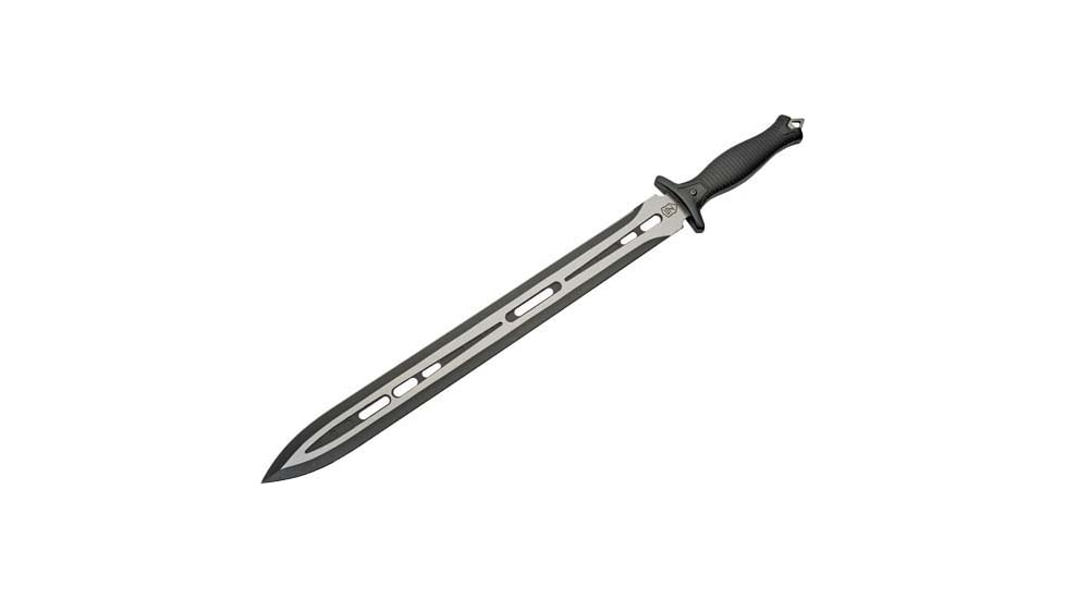 Sierra Zulu Garrison Sword, 19.5in, 7CR13 SS, Two Tone Powder Blade, Black Glass Fiber Handle, SZ5608