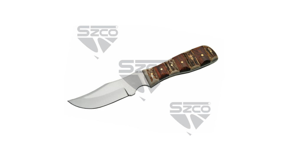 SZCO Stag and Wood Skinner Fixed Blade Knife 8 in, 1006912