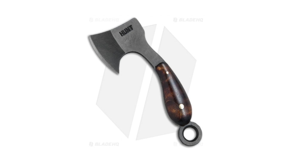 T.M. Hunt Custom Lil Billy Bad Axe Keychain, 1.25in, Wood, Wood Handle, Curly Maple Wood, Wood/Black, 3.375 inch, BHQ-78448