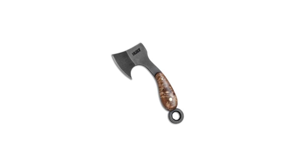T.M. Hunt Custom Lil Billy Bad Axe Keychain, 1.25in, Wood, Wood Handle, Box Elder Burl, Wood/Black, 3.375 inch, BHQ-78445