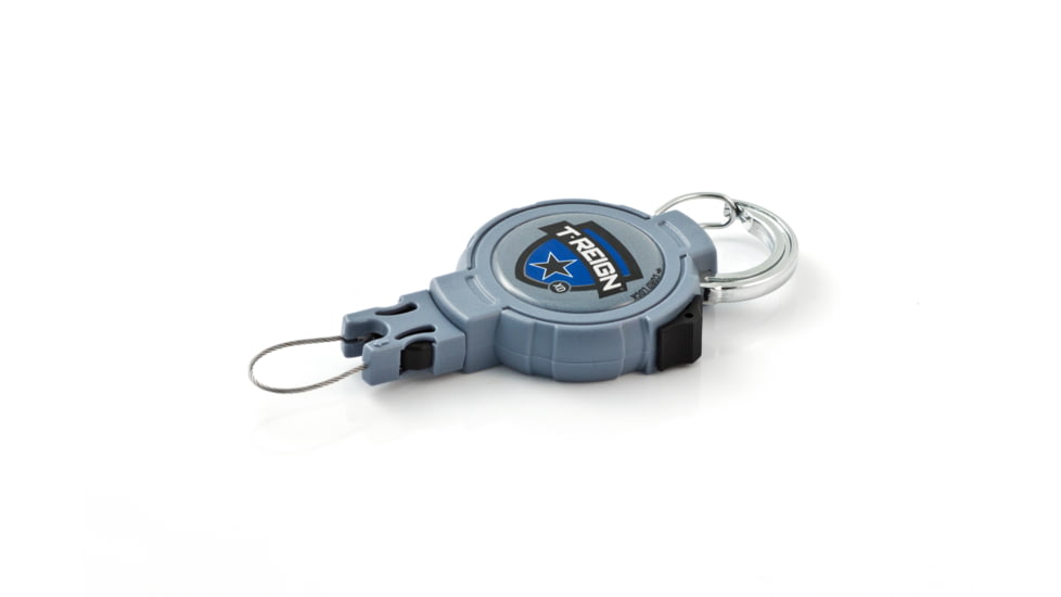 T-Reign Retractable Gear Tether Outdoor Series, Xtra Duty 14oz w/ 36in Kevlar Cord, Carabiner, Blue, Large 0TRG-141