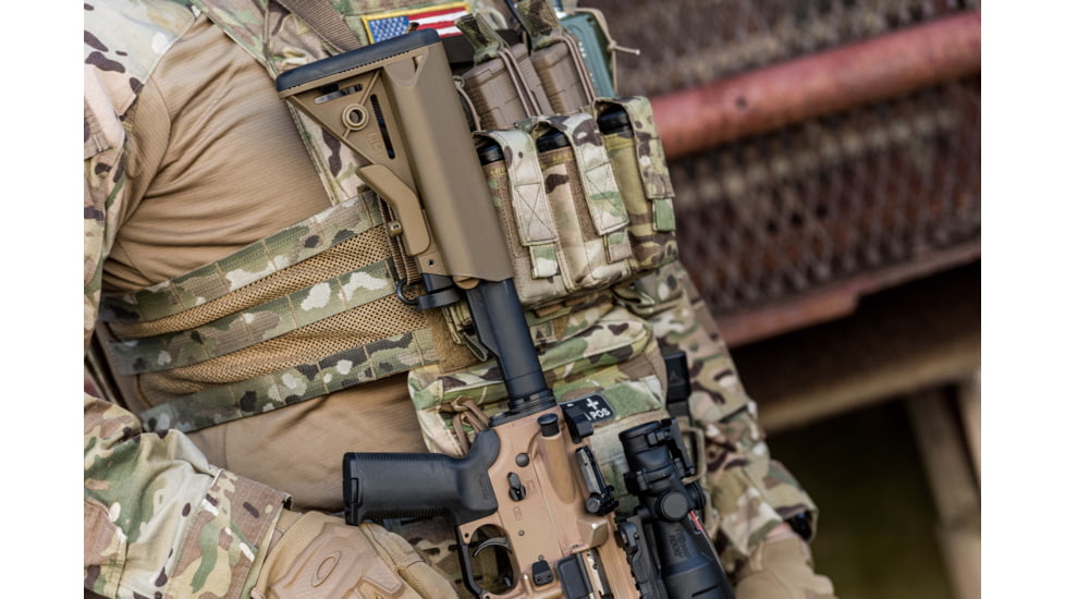 T10 Complete Modular OperatorS System - Bravo Sling Black, Swinger Stock Coyote Brown, Mil-Spec, CMOS-BSL-BLK-SWST-COY