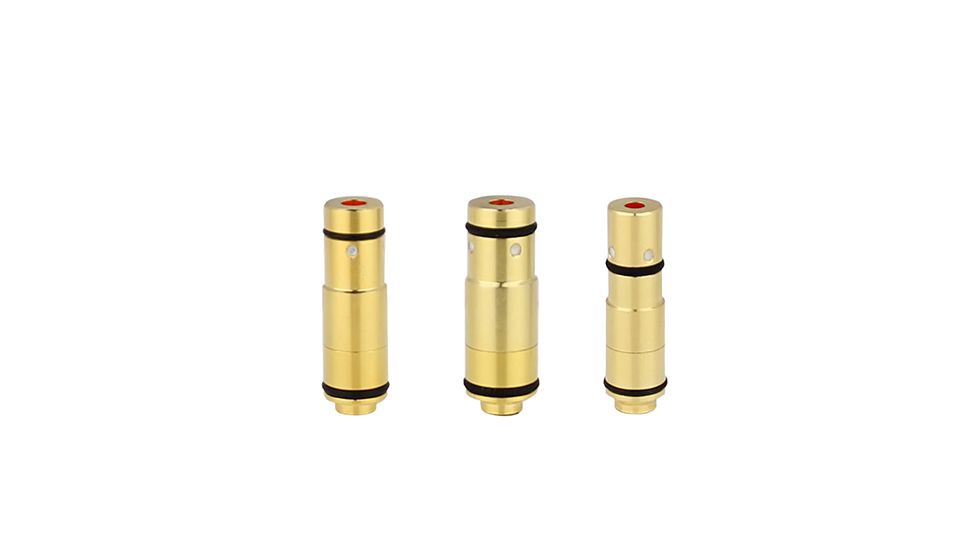 TAC Crew Triple Pack Dry Fire Laser Training Cartridges, Brass, 9mm, .40 S&amp;W, .45 ACP, TC-3PK