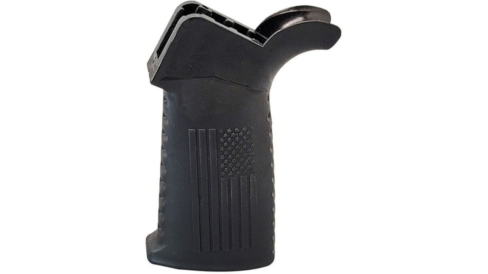 TAC Flag Pattern Over-Molded AR Pistol Grip, Flared Top, Black, CS04F1-BK