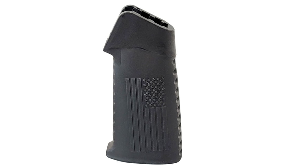 TAC Flag Pattern Over-Molded AR Pistol Grip, Straight Top, Black, CS03F1-BK
