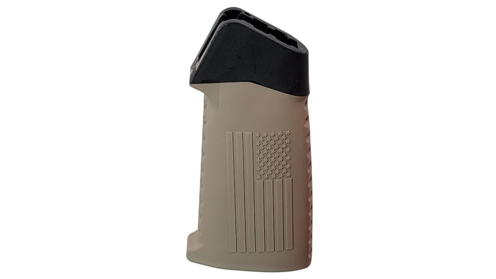 TAC Flag Pattern Over-Molded AR Pistol Grip, Straight Top, Dark Earth Tan, CS03F1-DE
