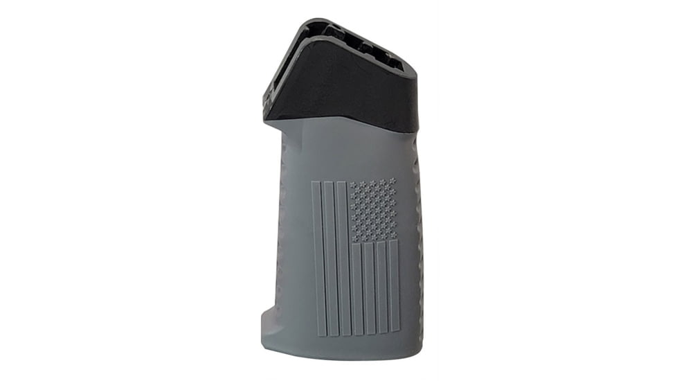TAC Flag Pattern Over-Molded AR Pistol Grip, Straight Top, Gray, CS03F1-GY