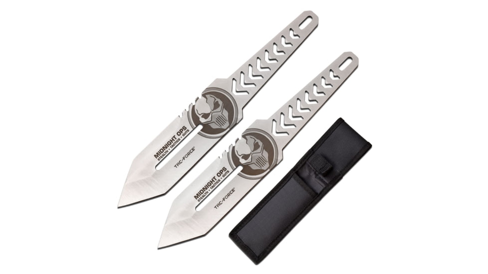 TAC Force 2 Throwing Knife Set, 3Cr13 Stainless Steel Stainless Steel, Satin, TF-TK001-2
