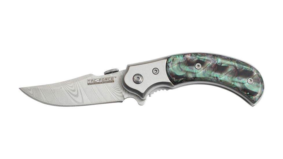 Tac Force 3.5in. Abalone Fold Knife, SS A/O blade TF731ABS
