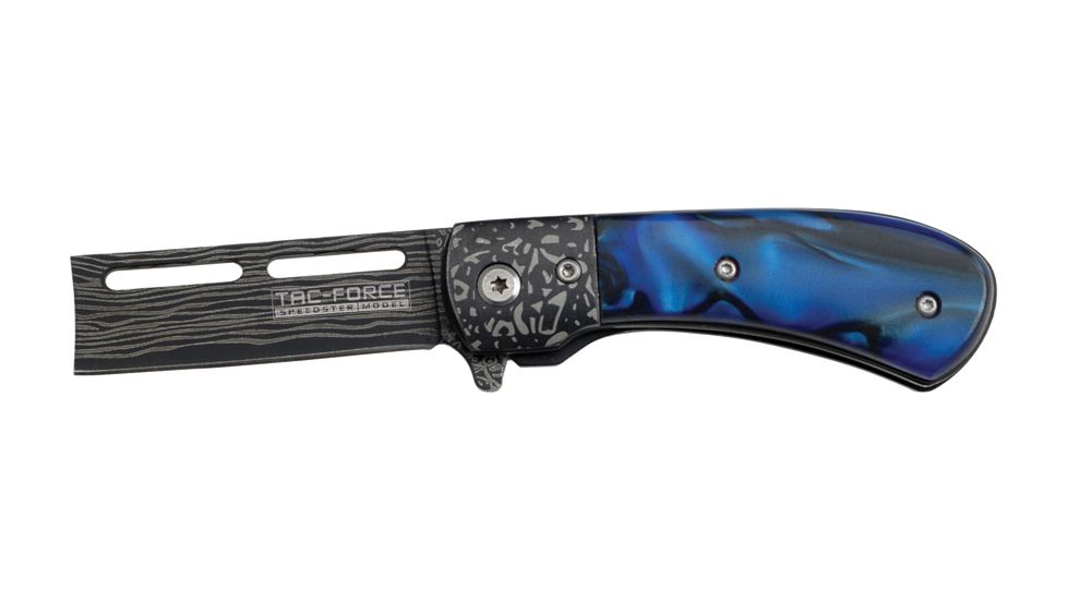 Tac Force 35in. Razor Fold Knife, assisted opening SS razor blade, black Compo. handle TF728BL