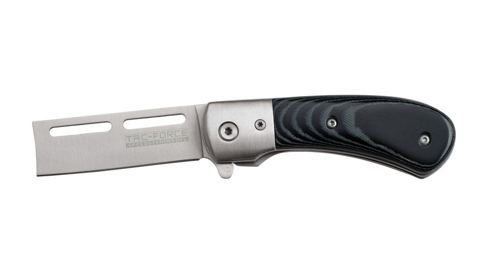 Tac Force 35in. Razor Fold Knife, assisted opening SS razor blade, Black micarthandle TF728MC