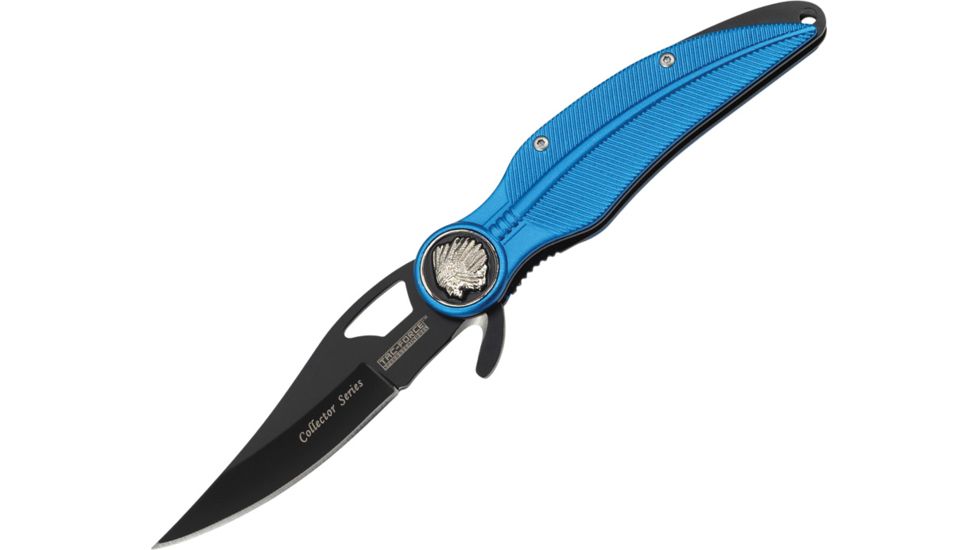 Tac Force 4.25in. FolderBack Bladegr, Blue Handle TF805BL