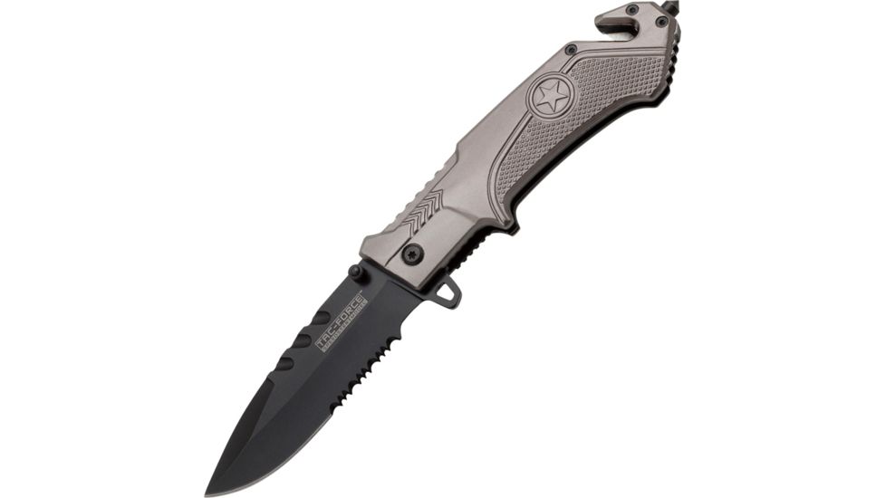 Tac Force 4.5in. Folder Black Blade Knives, Titianium Handle TF781GY