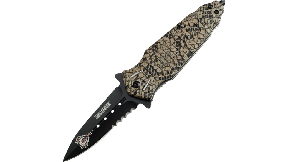Tac Force 4.75in.Cobra Folder Knives, Paritally Serrated, Yellow Handle TF796GY