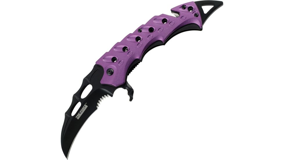Tac Force 5.5in.Karambit Rescue Knives, PS Blade, Purple Handle TF813PE