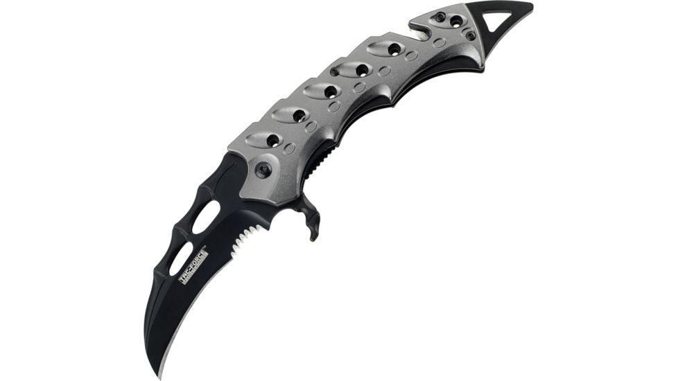 Tac Force 5.5in.Karambit Rescue Knives, PS Blade, Silver Handle TF813GY