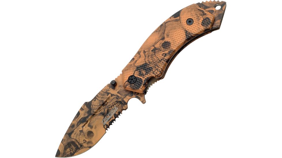 Tac Force 5in.All Tan Skull Camo Knives TF797TN