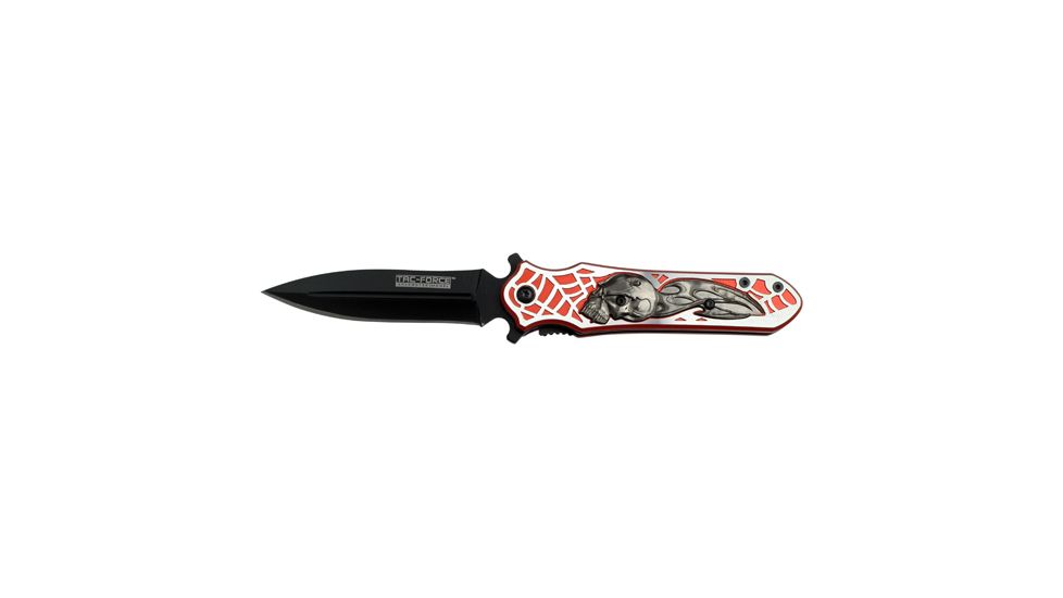 TAC Force Assisted Opening Knife 4.5in Closed with Zinc Aluminum Medallion, Stainless Steel Blade 4001672