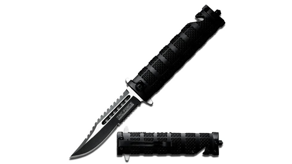 TAC Force Closed Dagger Round Handle Knife, Black TF 710BK