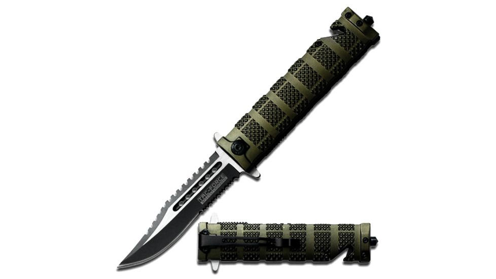 TAC Force Closed Dagger Round Handle Knife, Green TF 710GN