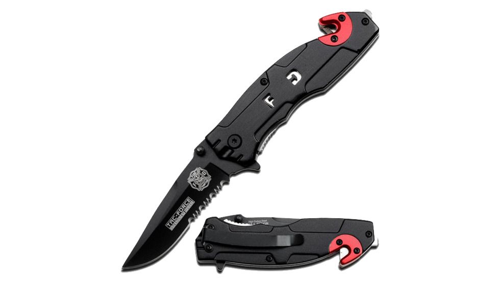 TAC Force Fire Dept.; 4.5in. Closed; FD Handle, Red TF 525FD