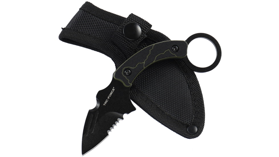 TAC Force Fixed Blade Black/Grn, TFFIX111BG