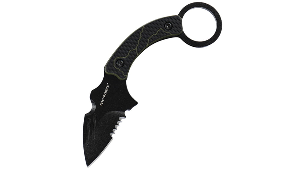 TAC Force Fixed Blade Black/Grn, TFFIX111BG