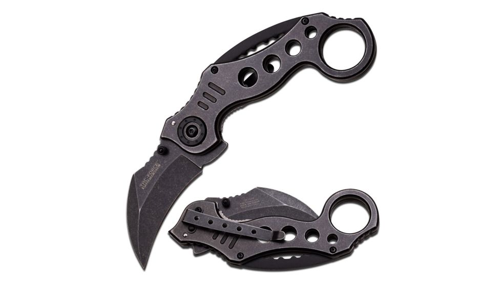 TAC Force Folding Blade, 2.5in, Stainless Steel Blade, Stonewashed Stainless Steel Handle TF-578SW