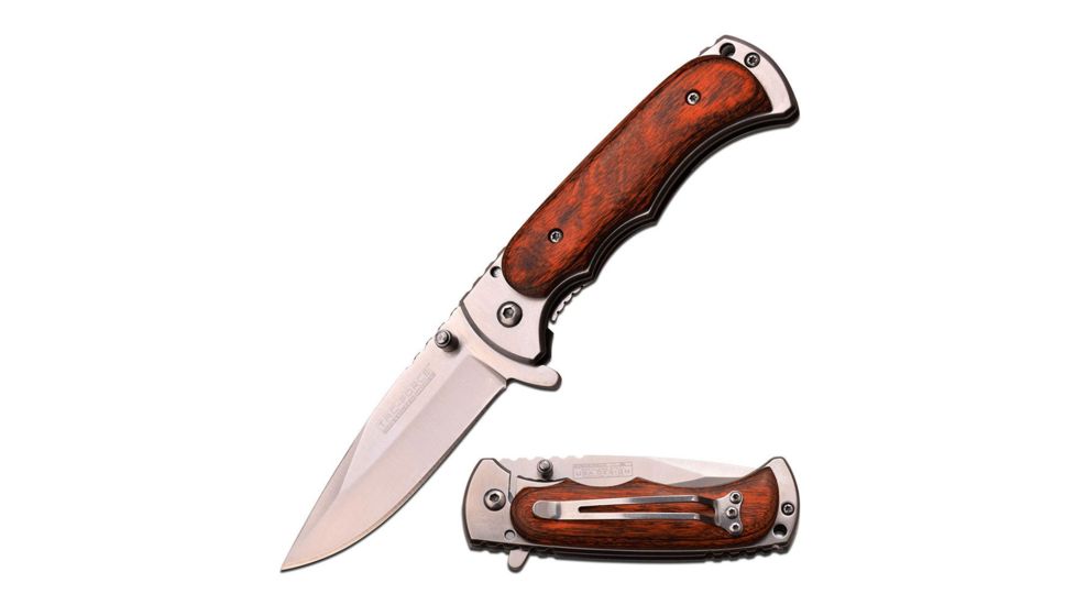 TAC Force Folding Blade, 3.1in, Stainless Steel Blade, Pakka Wood Handle TF-934WD