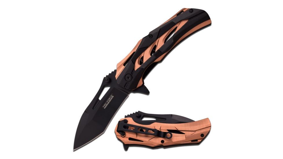 TAC Force Folding Blade, 3.25in, Stainless Steel Blade, 2 Tone Tan And Black Anodized Aluminum Handle TF-915TN