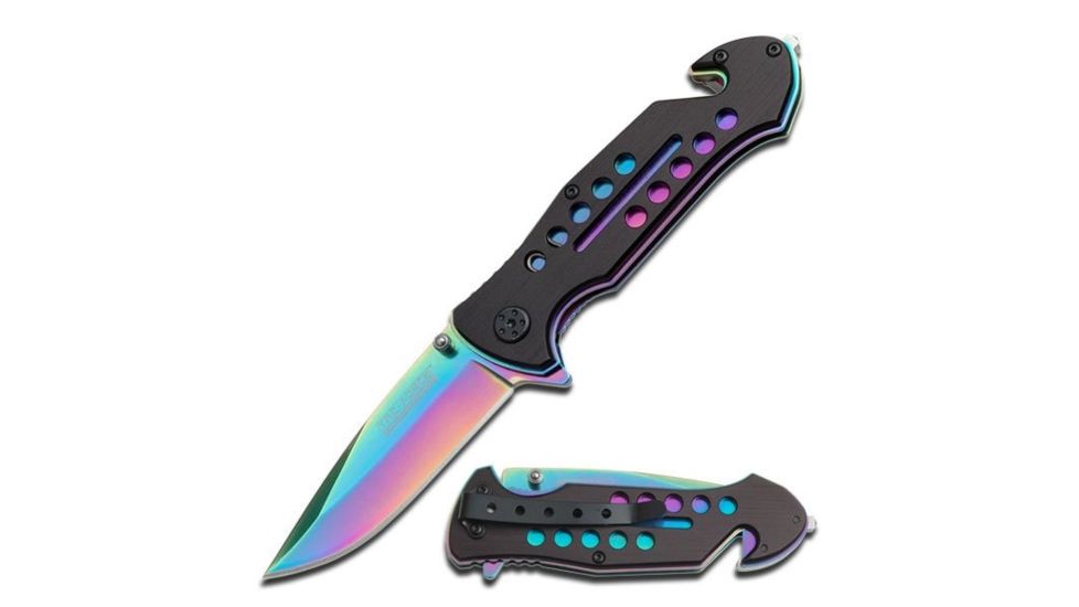 TAC Force Folding Blade, 3.25in, Stainless Steel Blade, Black Aluminum Handle TF-509