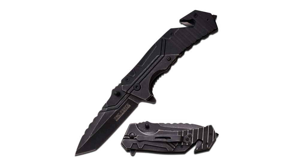 TAC Force Folding Blade, 3.25in, Stainless Steel Blade, Black G10 And Stainless Steel Handle TF-869
