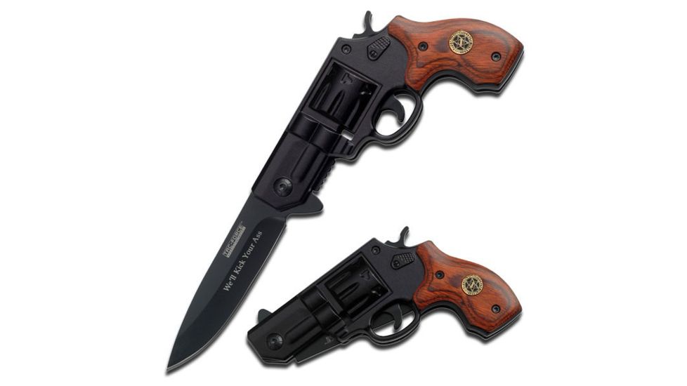 TAC Force Folding Blade, 3.25in, Stainless Steel Blade, Black/Pakkawood Handle TF-760BPW