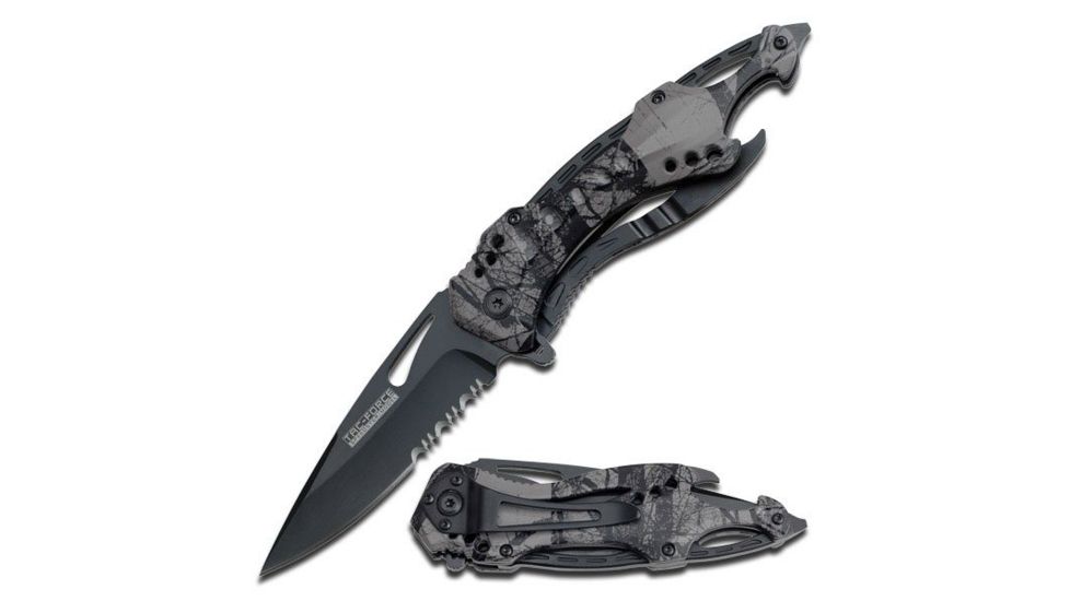 TAC Force Folding Blade, 3.25in, Stainless Steel Blade, Fall Camo Aluminum Handle TF-705FC