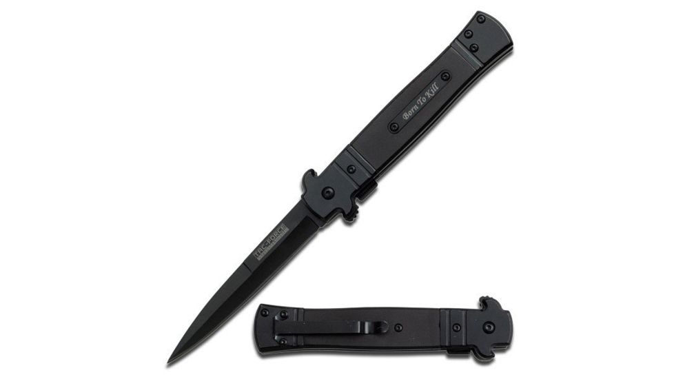 TAC Force Folding Blade, 3.5in, Stainless Steel Blade, Black Aluminum Handle TF-726BK