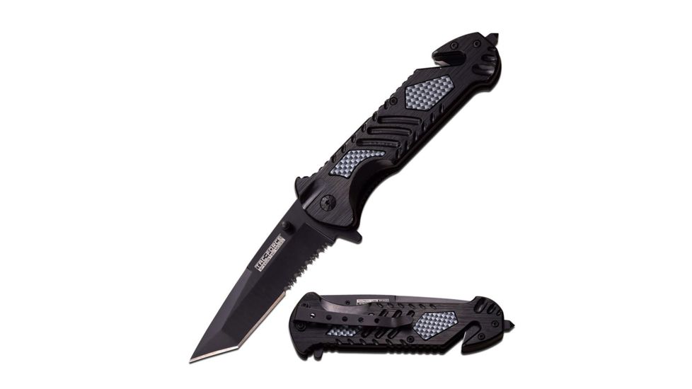 TAC Force Folding Blade, 3.5in, Stainless Steel Blade, Black Aluminum Handle TF-905TS
