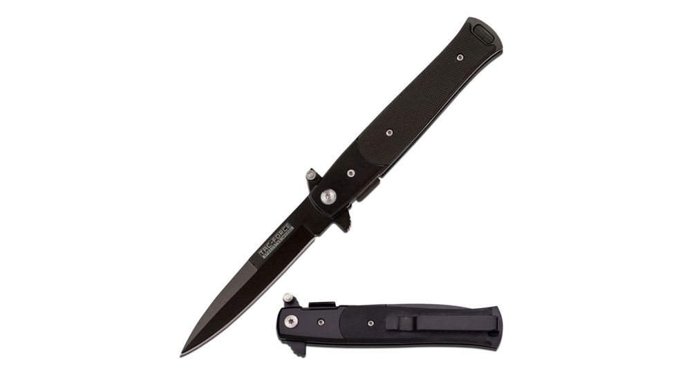 TAC Force Folding Blade, 3.5in, Stainless Steel Blade, Black G10 Overlay Handle TF-428G10