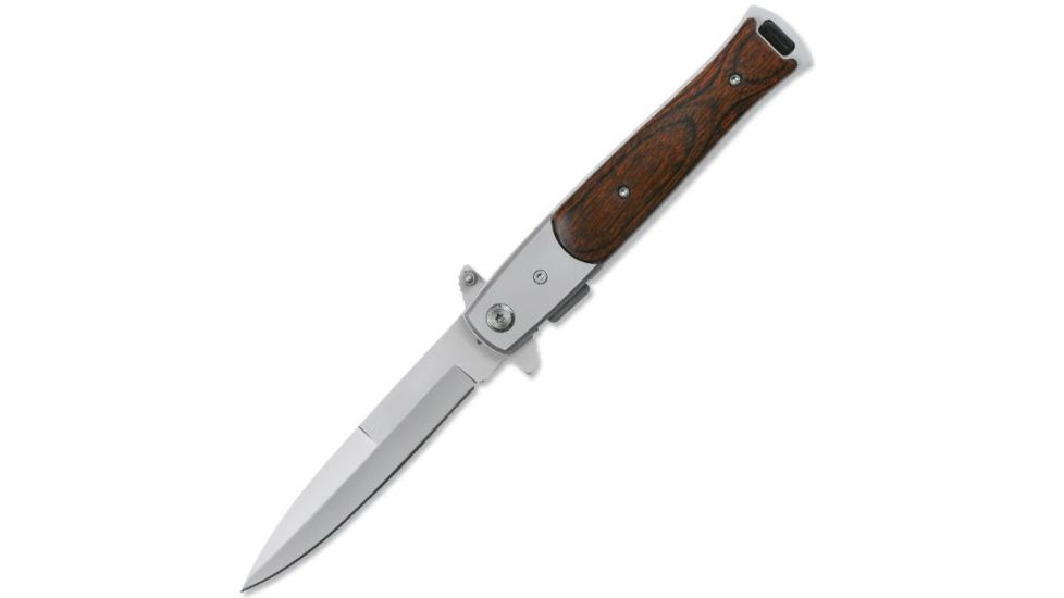 TAC Force Folding Blade, 3.5in, Stainless Steel Blade, Dark Brown Pakkawood Handle TF-428W
