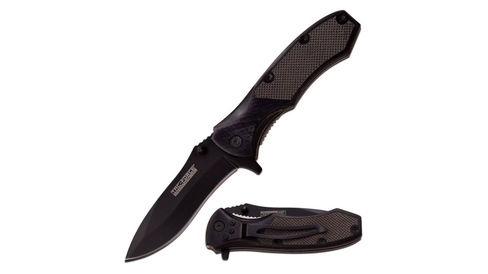 TAC Force Folding Blade, 3.5in, Stainless Steel Blade, Multilayers Black Handle TF-800BKW
