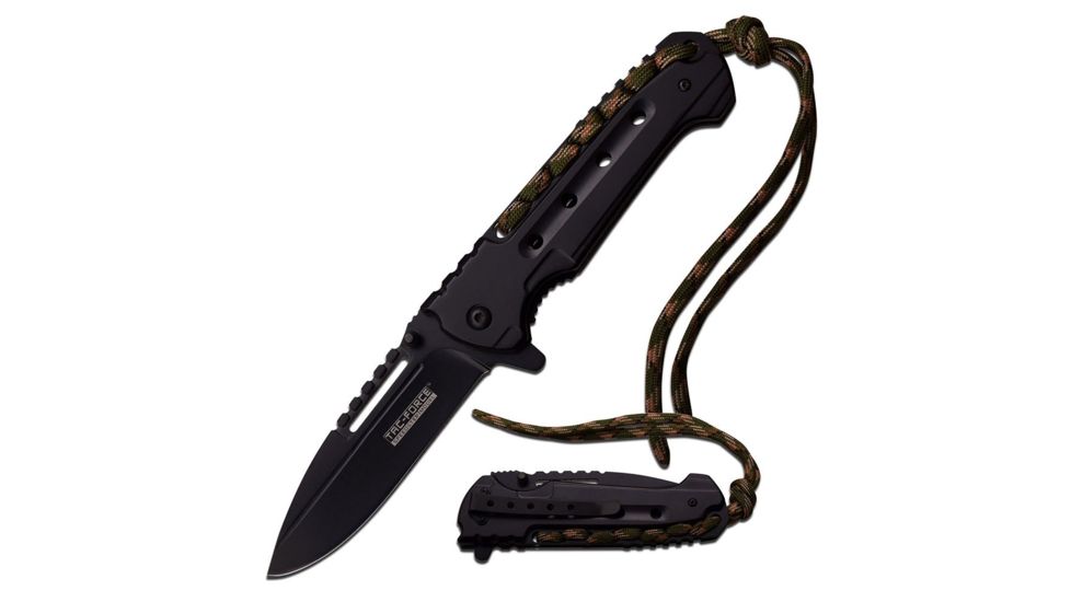 TAC Force Folding Blade, 3.75in, Stainless Steel Blade, Black Stainless Steel Handle TF-921CC