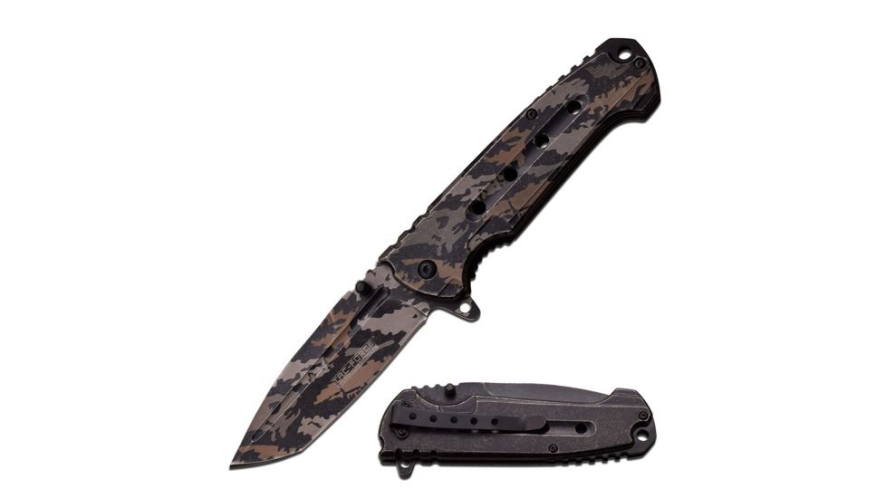 TAC Force Folding Blade, 3.75in, Stainless Steel Blade, Stainless Steel With Laser Digital Camo Coated Handle TF-921TD