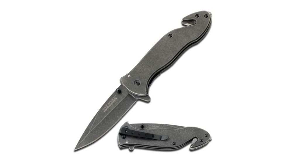 TAC Force Folding Blade, 3.75in, Stainless Steel Blade, Stonewashed Stainless Steel Handle TF-811SB
